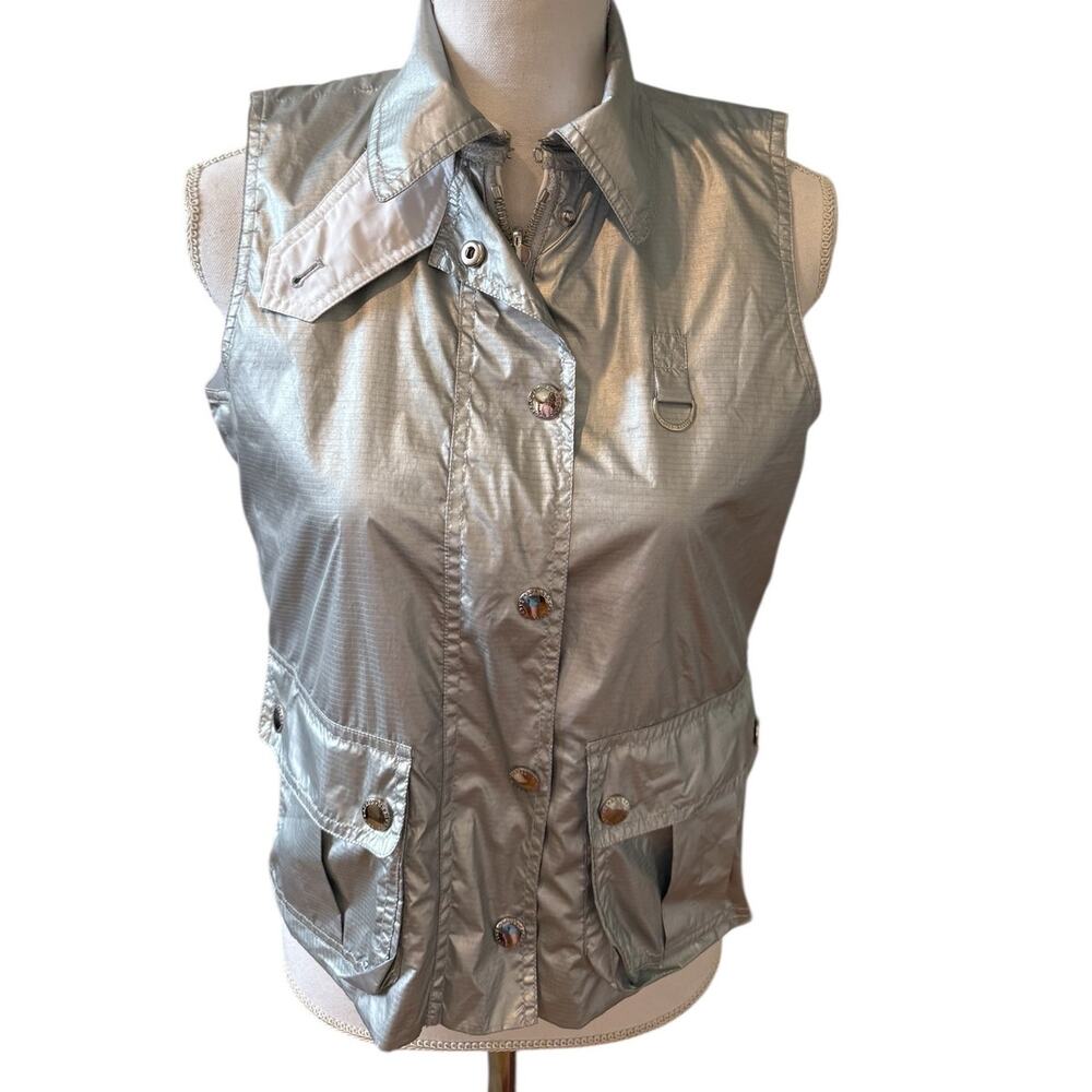 Ralph Lauren LRL Sporty Reversible Lightweight Nylon Vest White Silver S